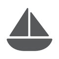 Sailing yacht flat icon