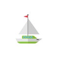 Sailing yacht flat icon, travel tourism