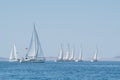 Sailing yacht group regatta race on sea near Vodice in Croatia Royalty Free Stock Photo