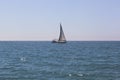 Sailing yacht `Hanya` on the horizon in the Black Sea