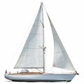 Sailing Yacht Isolated on White Background Royalty Free Stock Photo