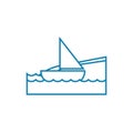 Sailing yacht linear icon concept. Sailing yacht line vector sign, symbol, illustration.