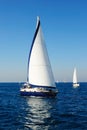 Sailing yacht in the mediterranean sea. Royalty Free Stock Photo