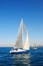 Sailing yacht in the mediterranean sea. Royalty Free Stock Photo