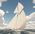 Sailing yacht in the open sea