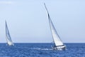 Sailing yacht race. Cruise on Mediterranean sea. Royalty Free Stock Photo