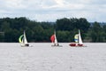 Sailing yacht race. Team athletes participating in the sailing competition. Sailboat. Recreational Water Sports, Extreme Sport Act
