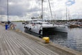 Sailing yacht returns from its voyage