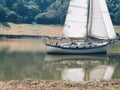 Sailing yacht sailboat boat ship in pond lake