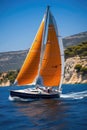 Sailing yacht in a sunny day