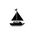 Sailing yacht solid icon, travel tourism