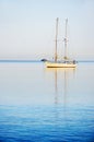 Sailing Yacht at sunrise Royalty Free Stock Photo