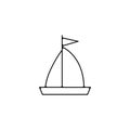 Sailing yacht line icon. sailing yacht linear outline icon