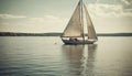 Sailing yacht on tranquil blue waters, a luxurious recreational pursuit generated by AI