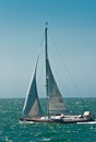 Sailing yacht under full sail off nantucket island Royalty Free Stock Photo