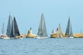 Sailing yacht race. Yachting. Sailing yachts in the sea Royalty Free Stock Photo