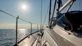 Sun over the sailing yacht Royalty Free Stock Photo