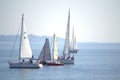 Sailing yachts in calm sea