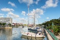 Sailing yachts moored in Barbados Royalty Free Stock Photo