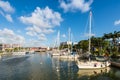 Sailing yachts moored in Barbados Royalty Free Stock Photo