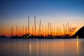 Sailing yachts silhouettes Royalty Free Stock Photo