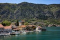 Sailings yachts, motorboats and small fishing boats moored at the pier in Kotor, Montenegro. . Royalty Free Stock Photo
