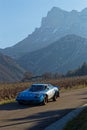 Lancia Stratos under the Trois-Becs summit during Historic Monte-Carlo Rally Royalty Free Stock Photo