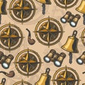 Sailor adventure colorful pattern seamless Royalty Free Stock Photo