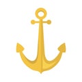 Sailor anchor icon, flat style