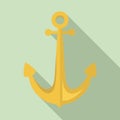 Sailor anchor icon, flat style