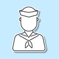 Sailor avatar sticker icon. Simple thin line, outline vector of avatar icons for ui and ux, website or mobile application