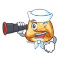 Sailor with binocular fusi istriani cooked in mascot pan