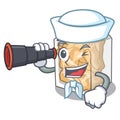 Sailor with binocular pork rinds in the mascot shape