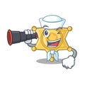 Sailor with binocular star police badge the character shape