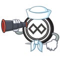 Sailor with binocular Tenx coin mascot cartoon