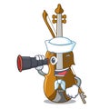 Sailor with binocular violin in the cartoon music room