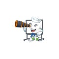 Sailor with binocular white board cartoon character with mascot