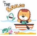 the sailor boat summer print vector art