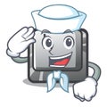 Sailor button L attached to character keyboard Royalty Free Stock Photo