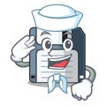 Sailor cartoon shape in the floppy disk