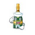 Sailor champagne bottle isolated with the mascot Royalty Free Stock Photo