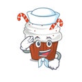 Sailor christmas cupcake isolated with the mascot