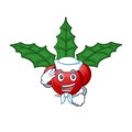 Sailor christmas holly berry on a cartoon