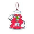 Sailor christmas tag hanging isolated with cartoon