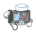Sailor fax machine isolated in the mascot Royalty Free Stock Photo