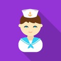 Sailor flat icon. Illustration for web and mobile design.