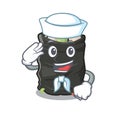 Sailor grabage bag isolated with the mascot