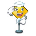 Sailor harm warning sign shaped on cartoon