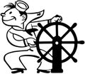 Sailor At Helm Royalty Free Stock Photo