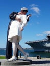 Sailor kissing nurse statue